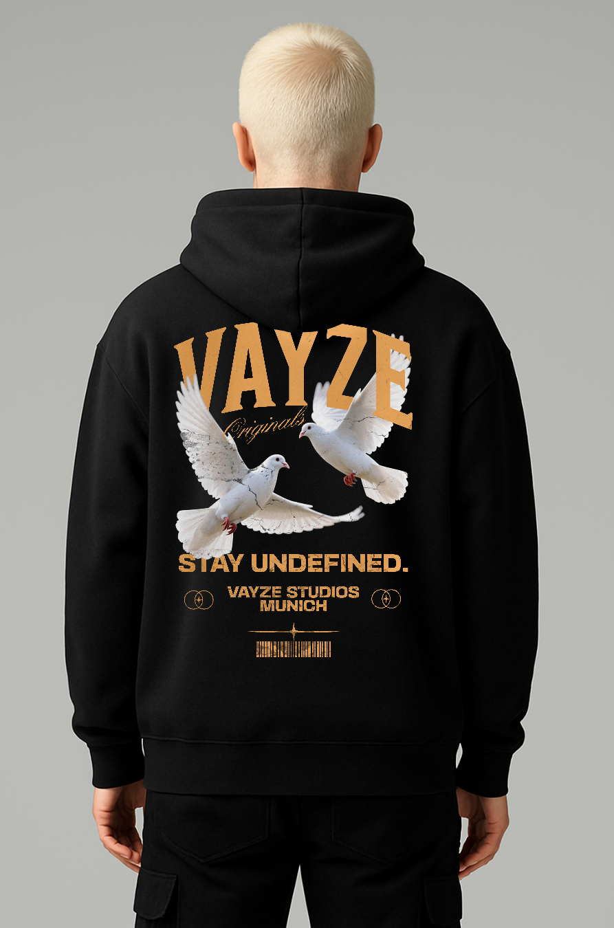 VAYZE PIGEON HOODIE BLACK/ORANGE